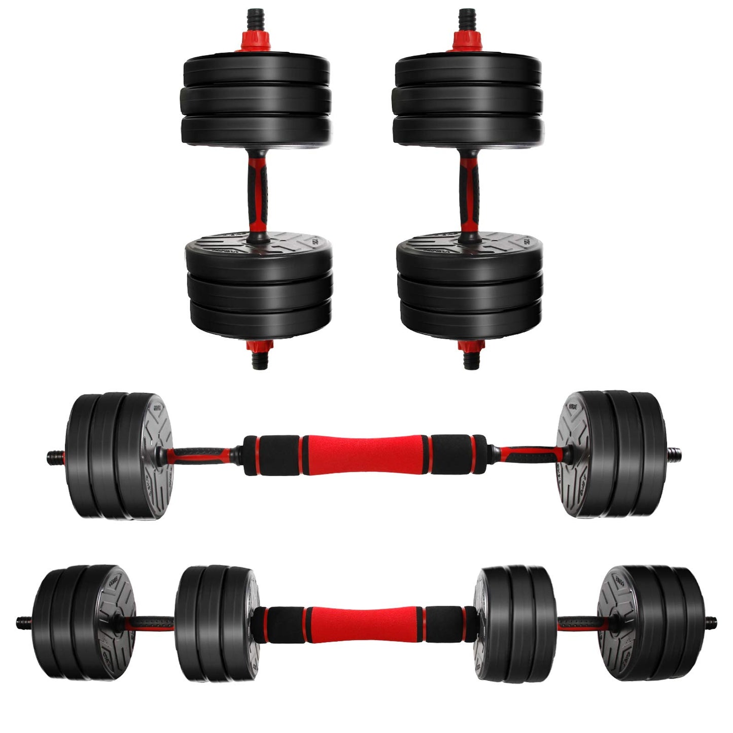 CCLIFE Hanteln Set 2er Kurzhanteln Langhanteln verstellbar Hantelset 20/25/30/40kg professionell Dumbbell mit Verbindungsstahlrohr Gewichten