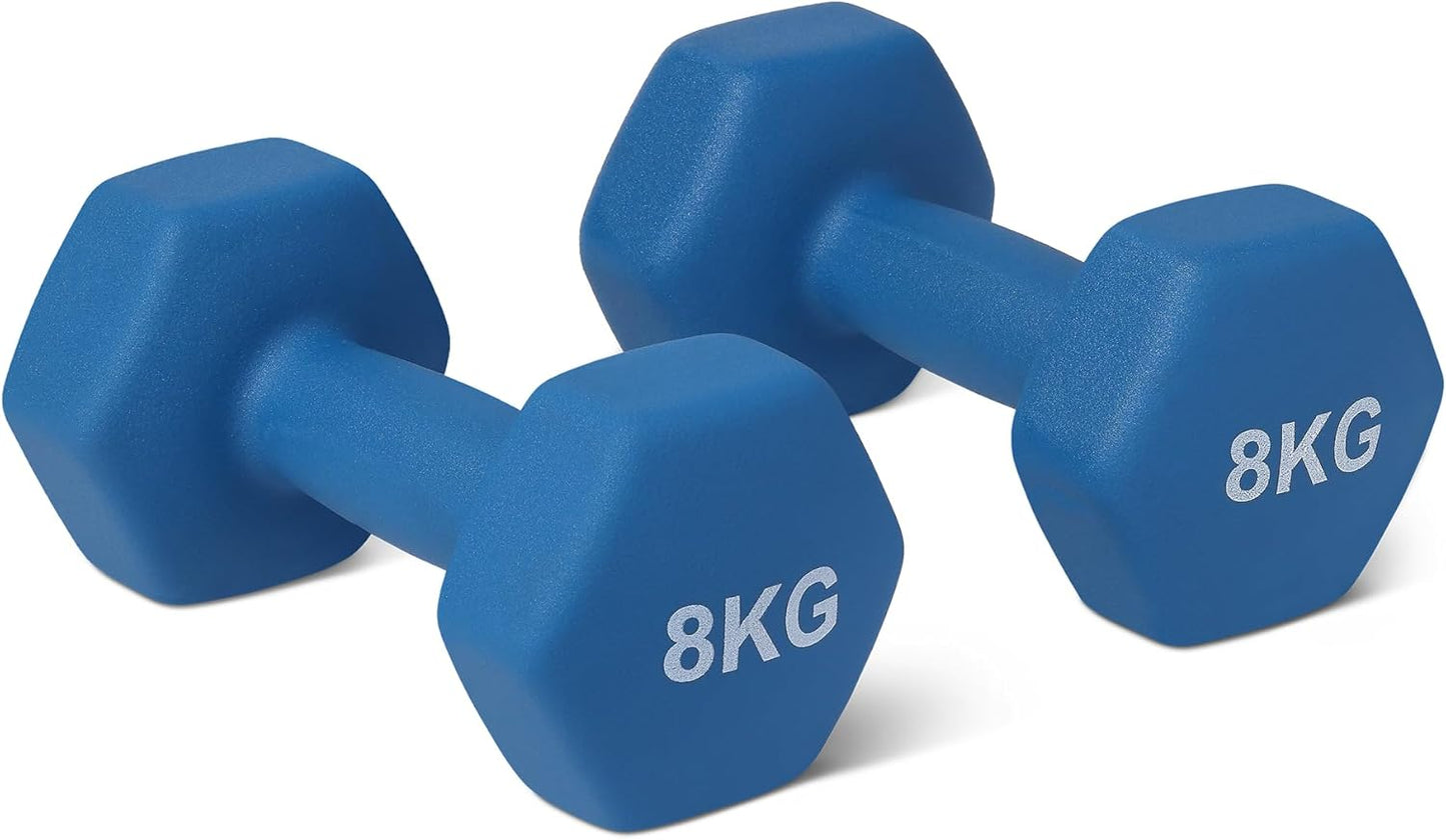 Amazon Basics Neoprene Dumbbell Weights (Set of 2, 1Kg - 5Kg)