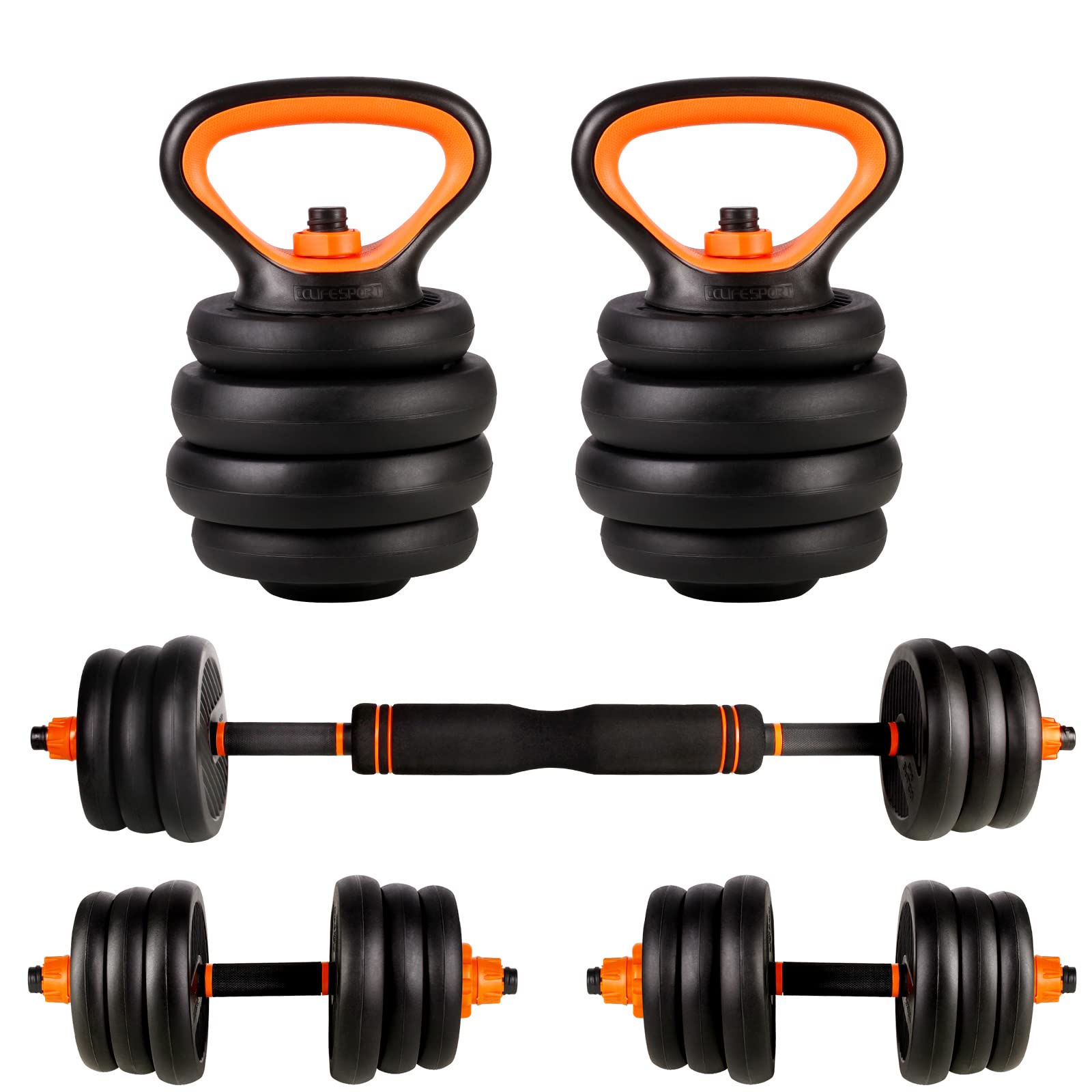 CCLIFE Hanteln Set 2er Kurzhanteln Langhanteln verstellbar Hantelset 20/25/30/40kg professionell Dumbbell mit Verbindungsstahlrohr Gewichten