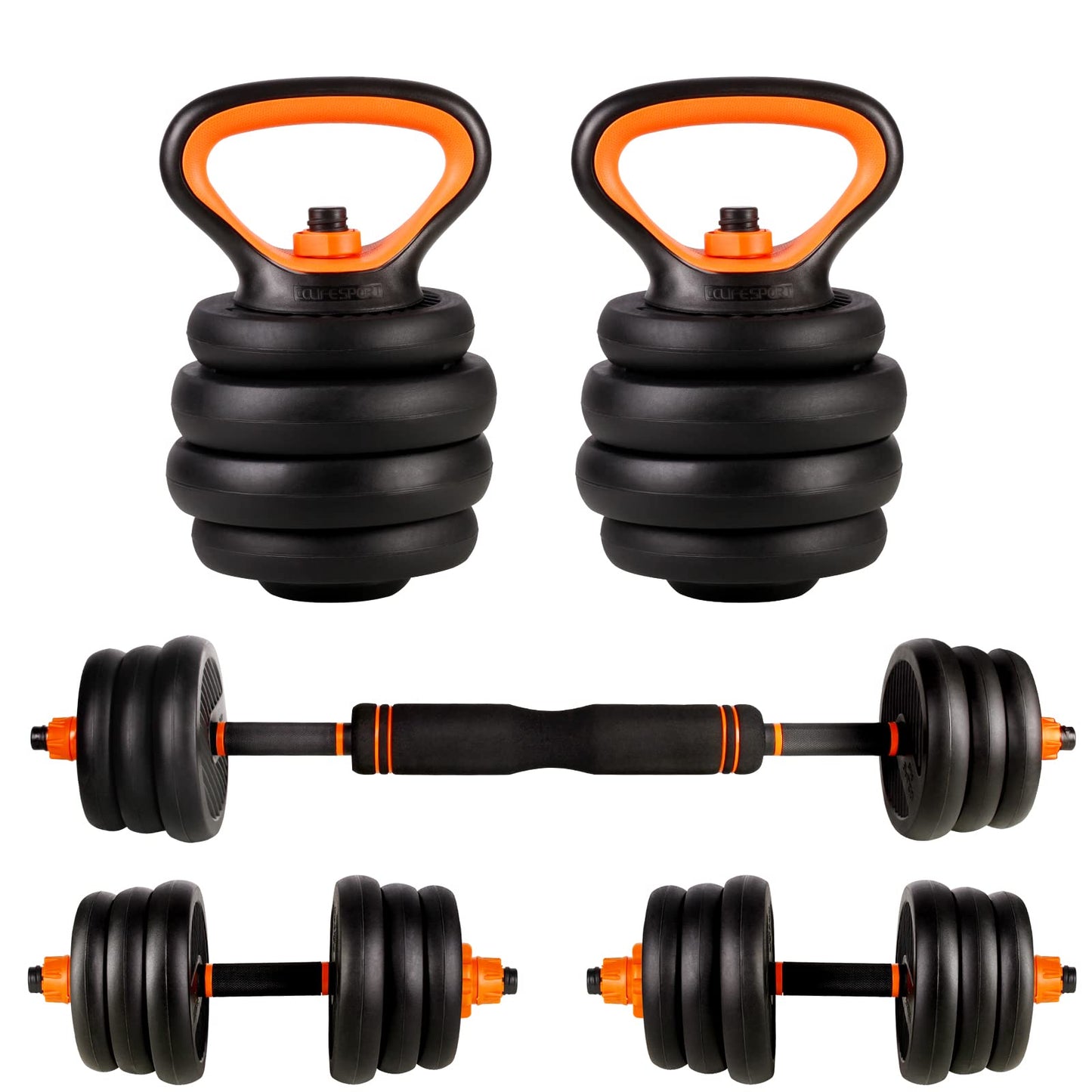 CCLIFE Hanteln Set 2er Kurzhanteln Langhanteln verstellbar Hantelset 20/25/30/40kg professionell Dumbbell mit Verbindungsstahlrohr Gewichten