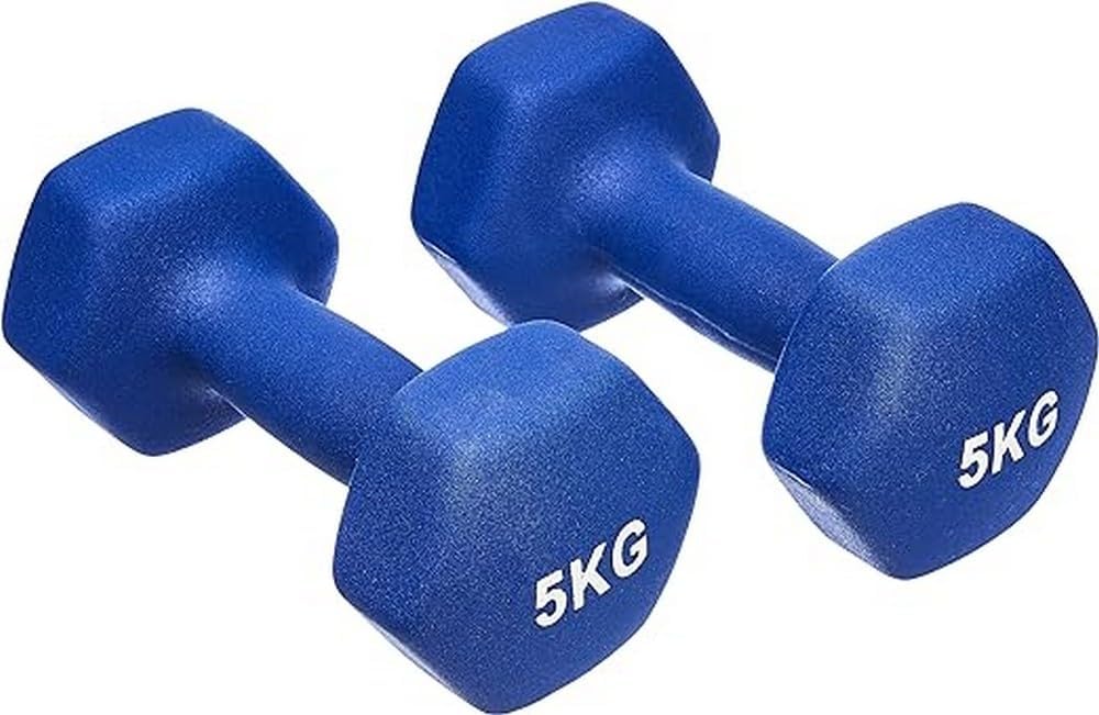 Amazon Basics Neoprene Dumbbell Weights (Set of 2, 1Kg - 5Kg)