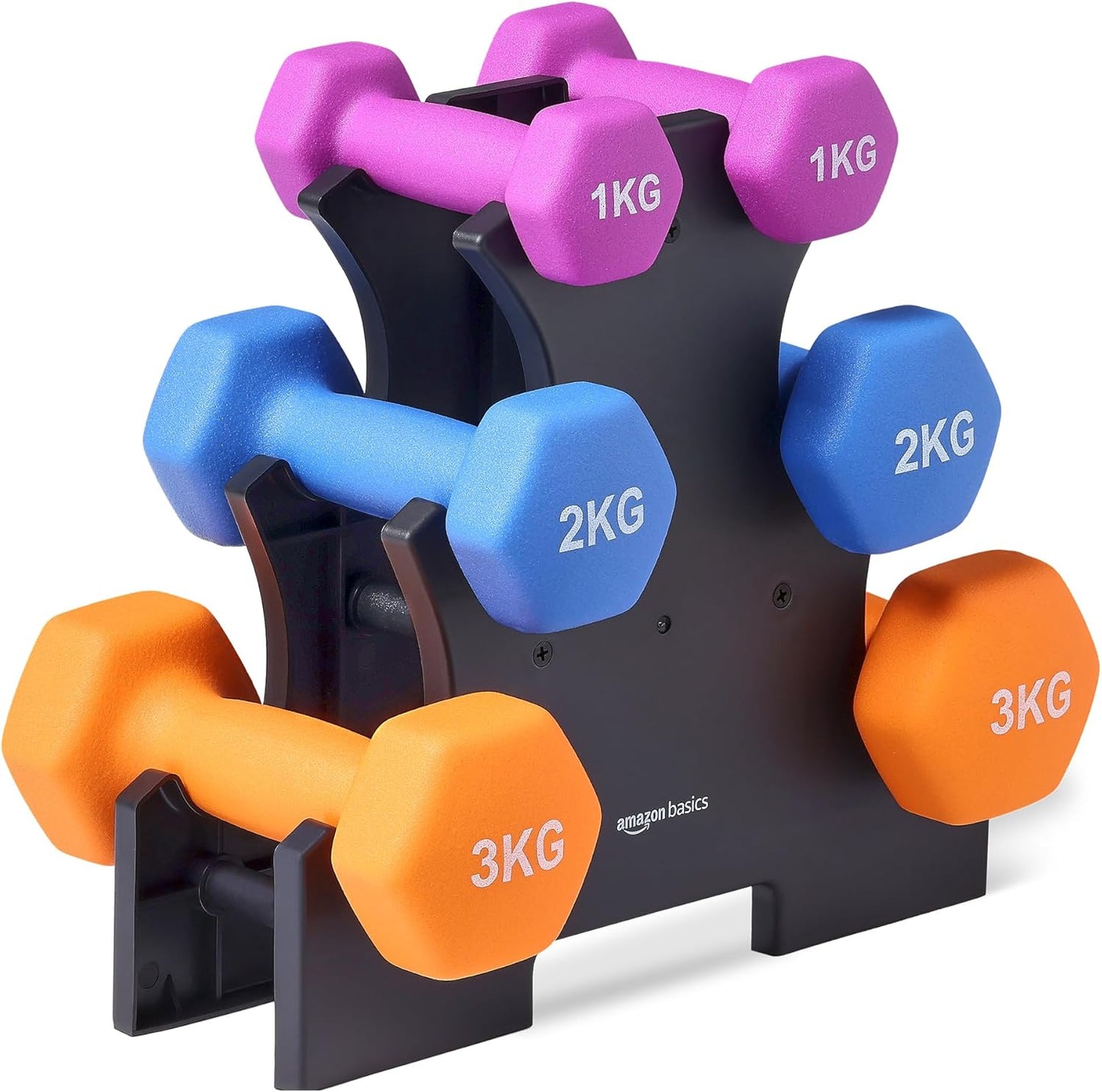 Amazon Basics Neoprene Dumbbell Weights (Set of 2, 1Kg - 5Kg)