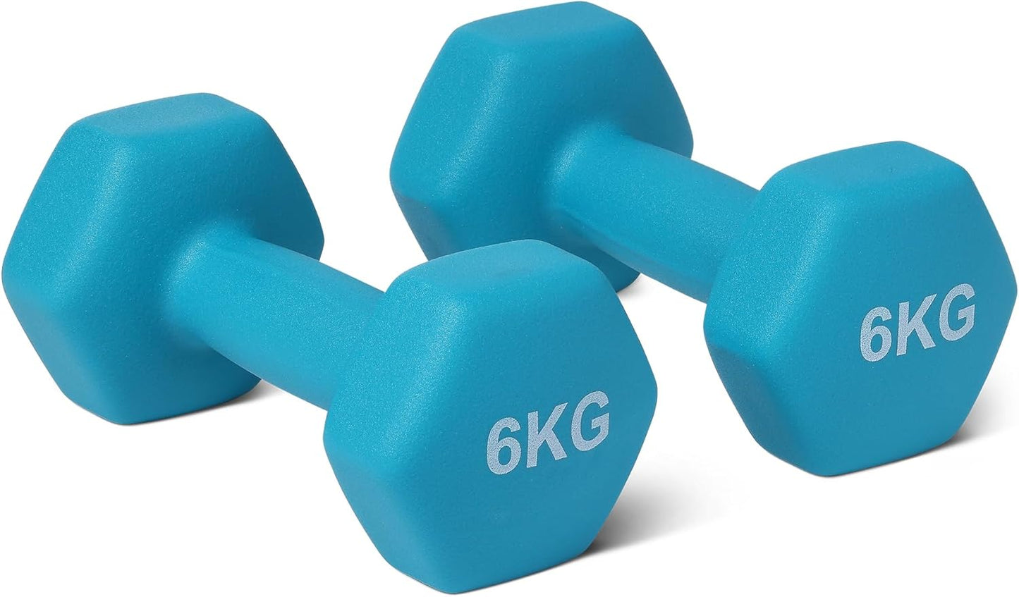 Amazon Basics Neoprene Dumbbell Weights (Set of 2, 1Kg - 5Kg)