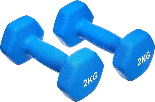 Amazon Basics Neoprene Dumbbell Weights (Set of 2, 1Kg - 5Kg)