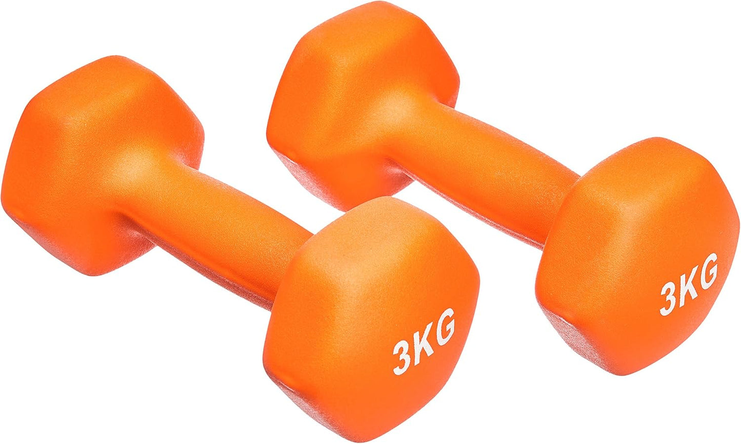 Amazon Basics Neoprene Dumbbell Weights (Set of 2, 1Kg - 5Kg)