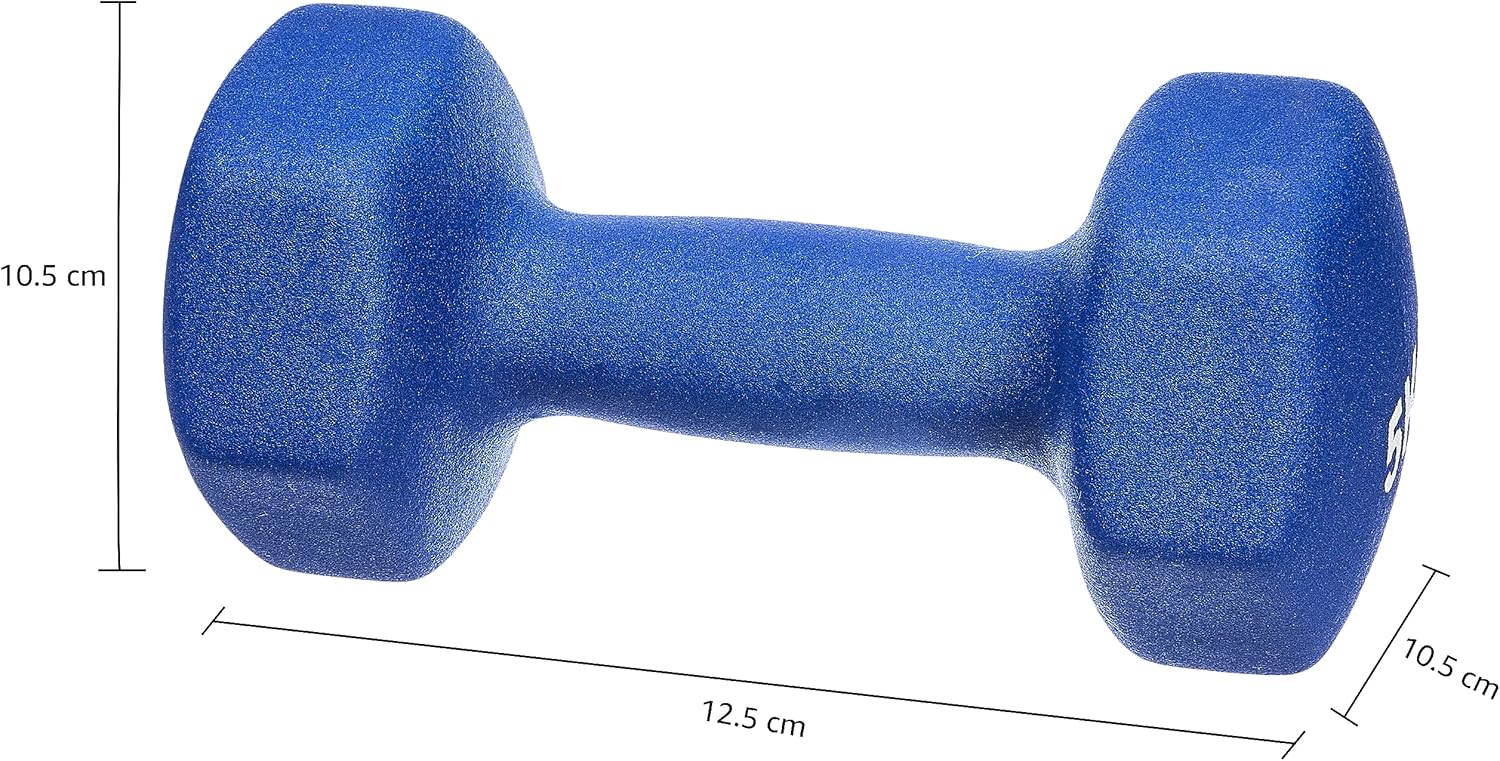 Amazon Basics Neoprene Dumbbell Weights (Set of 2, 1Kg - 5Kg)